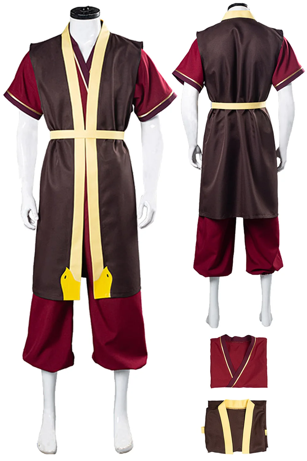 

Zuko Cosplay Fantasy Costume Cartoon Avatar Last Cosplay Airbender Roleplay Vest Pants Outfits Male Men Halloween Disguise Suit