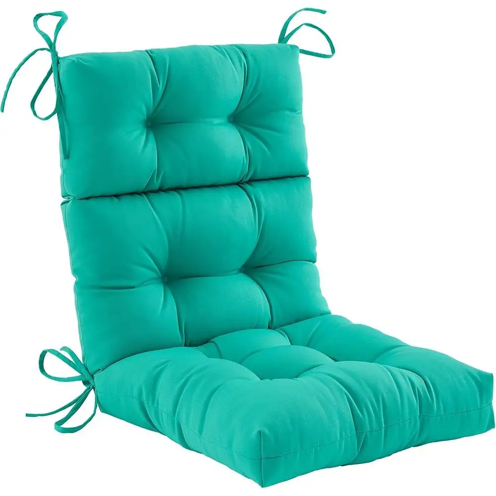 Water Resistant High Back Chair Cushion Plush Tufted Replacement Seat Cushion with Ties Outdoor Patio Adirondack and Rocking 2