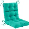 Water Resistant High Back Chair Cushion Plush Tufted Replacement Seat Cushion with Ties Outdoor Patio Adirondack and Rocking 2