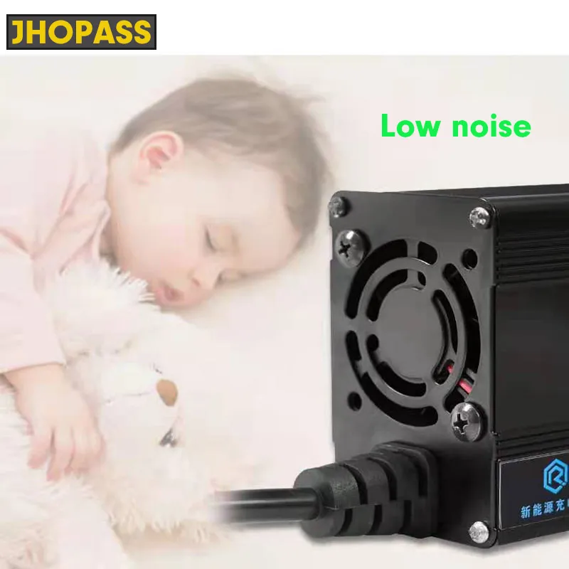 JHOPASS 54.6V 13S lithium smart battery charger with digital LCD display screen