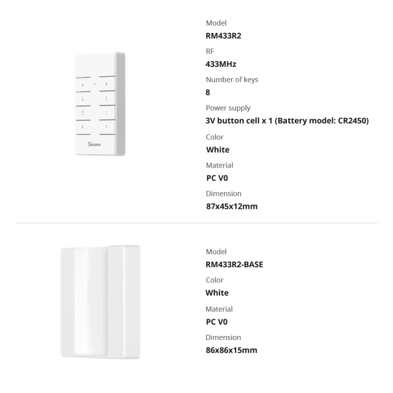 Sonoff rm433 r2 controle remoto rf controlador