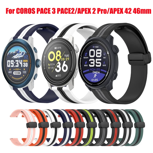 Magnetic Rubber Strap For COROS PACE 2 Band 20mm 22mm Watchbands For COROS  APEX Pro 46mm 42mm / APEX 2 Pro Bracelet Accessories