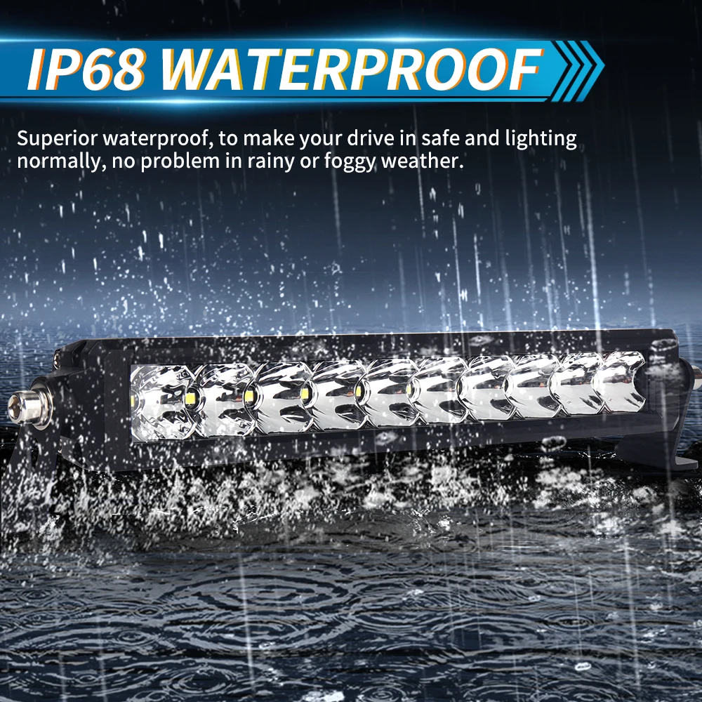 LED 라이트 바 12인치 50W 오프로드 LED 스팟 플러드 콤보 작업등 운전 안개등 IP68 트럭 자동차 ATV UTV SUV 보트용