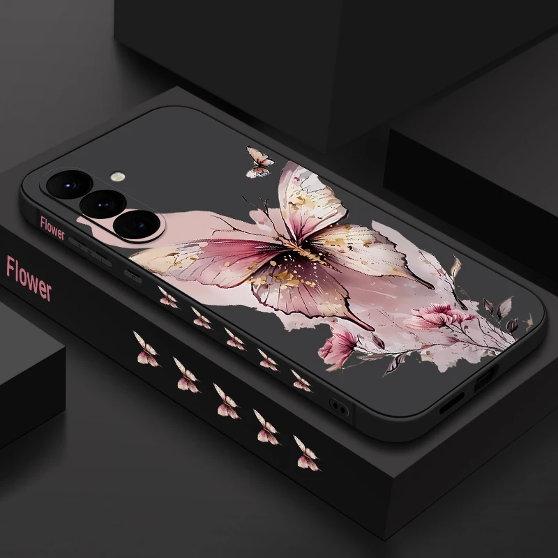 Pink Butterfly Print Soft TPU Phone Case