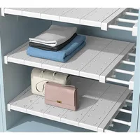 NEW Adjustable Closet Organizer Kitchen Storage Shelves Space Saving Wardrobe Wall Mounted Rack Home Appliance Cabinet Holder1pc 2