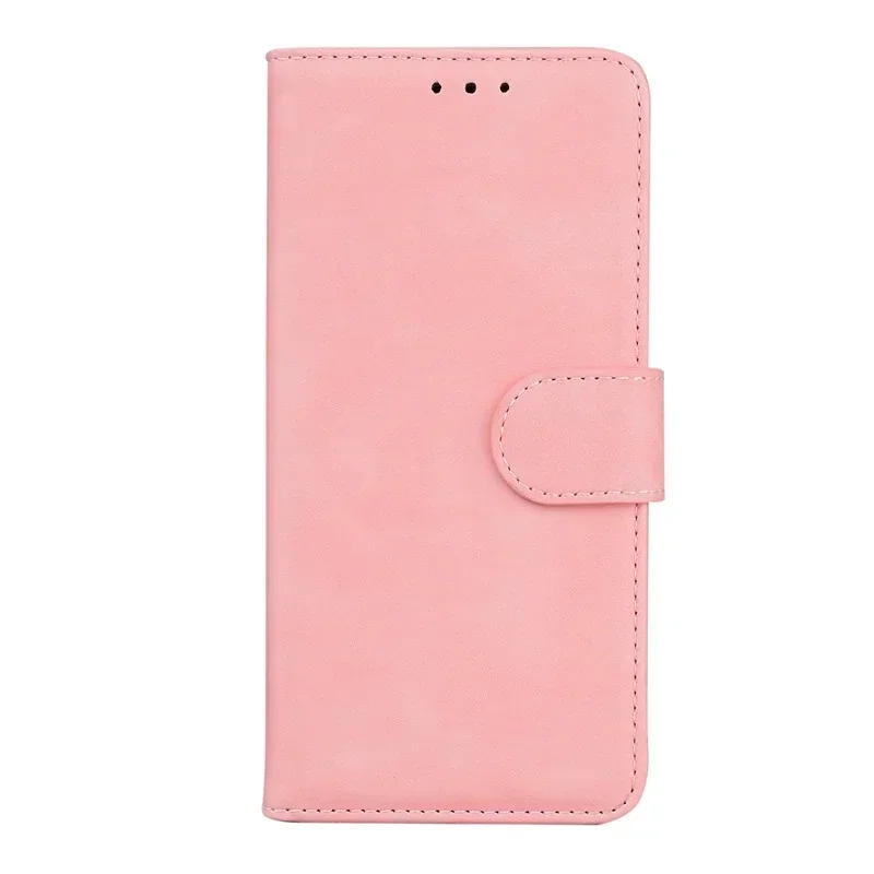 Solid Color Leather Flip Phone Wallet Case