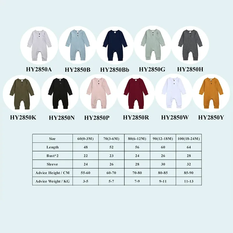 Spring Newborn Baby Romper Soild Cotton Long Sleeve Jumpsuit Infant Boy Pajamas Toddler Girl Onesies Casual Outfits