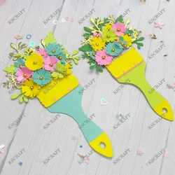 Floral Paint Brush Cutting Dies for Creative Scrapbooking and Decorative Embossing (Flower Paint Brush)