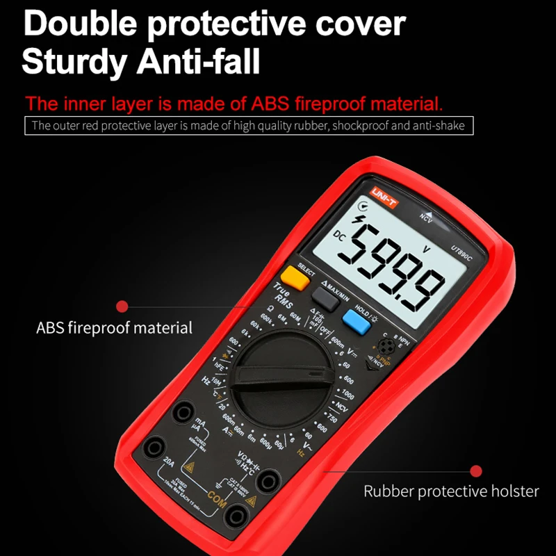 UNI T Digital Multimeter UT890C UT890D+ 6000 Counts Manual Frequency Temperature Voltage Ammeter AC DC DMM Capacitor Tester NCV 4