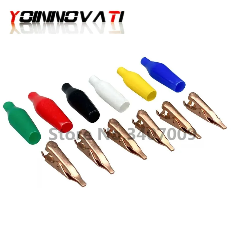 Alligator Clip 5A Flat Mouth No Tooth Pure Copper Test Crocodile Clamp 28mm Flat Probe Conducting Clamp alligator clips