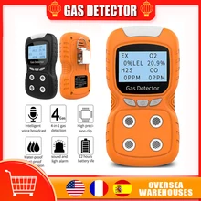 

4in1 Digital Gas Alarm Detector LCD H2S Oxygen Monitor Gas Analyzer Meter USB Rechargeable Gas Analyzer Tester Pneumato Detector