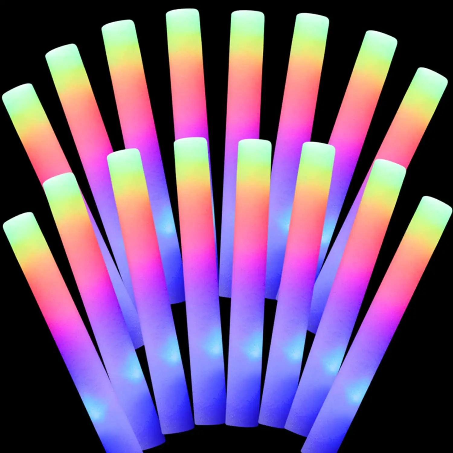 10/30/50Pcs/Lot Glow Sticks Bulk Colorful LED Foam Stick Glow Sticks Cheer  Tube RGB Glow in the Dark Light for Party Concert