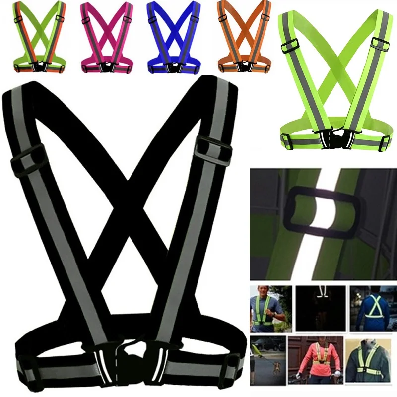 12 Colors Highlight Reflective Straps Adjustable Safety Vest For Adults and Children