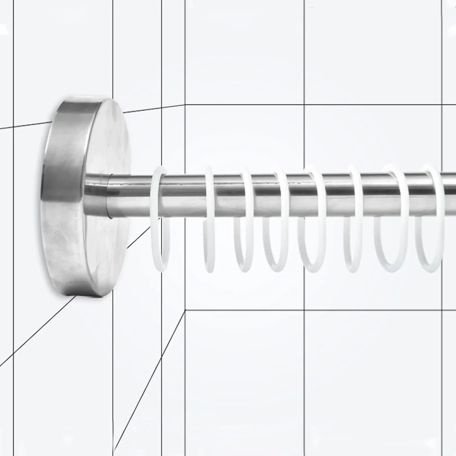Stainless Steel Shower Curtain Rod U-Shaped Adjustable Curved Flexible Ideal For Small Bathrooms And Bathtubs