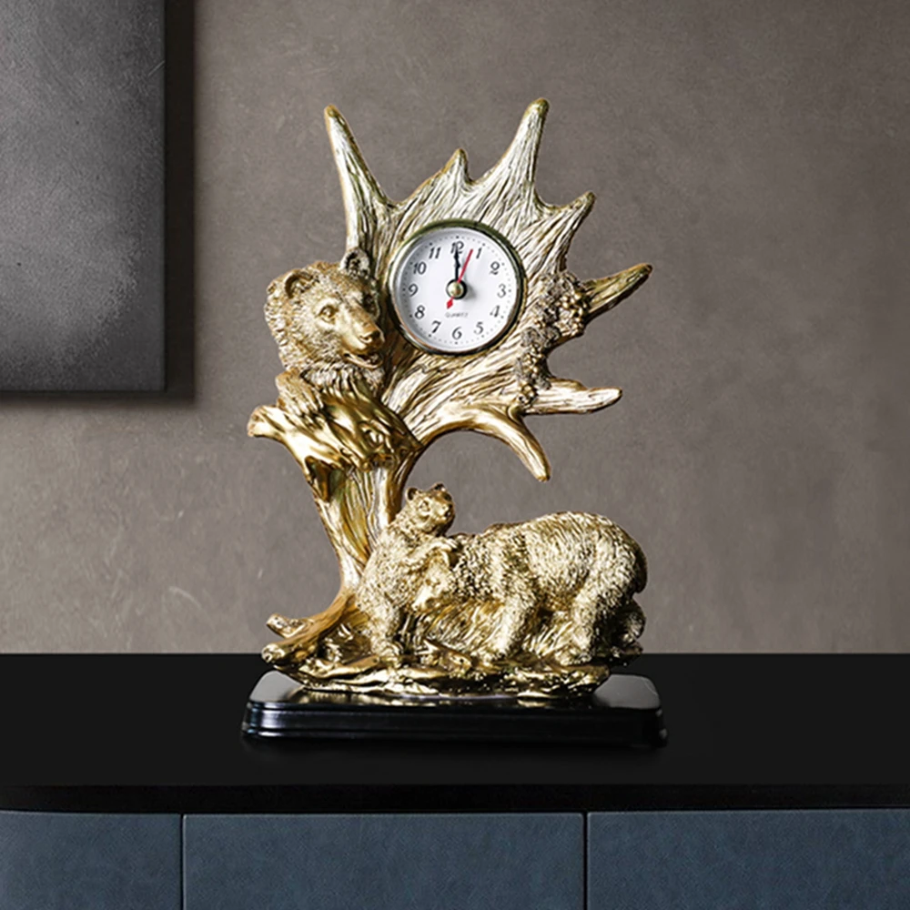 

Table Clock Statue Collection Figurine for Bedroom Birthday Desk Giraffe Home Lion tiger eagle deer resin desk clock ornament