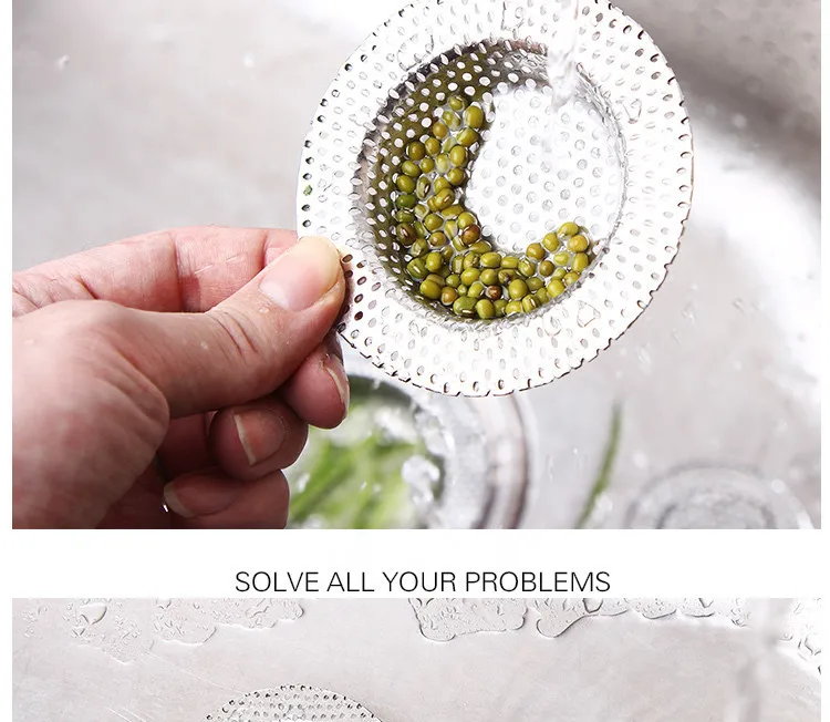 Kitchen Water Sink Filter Sink Mesh Strainer Kitchen Tool Stainless Steel Bathroom Floor Drain Cover Shower Hair Catcher Stopper