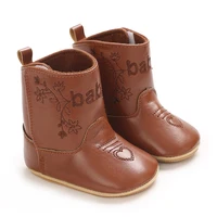Baby Boots Made Of Soft PU and High-quality Cotton 2024 New Autumn and Winter Short Boots With Rubber Soles and Anti Slip Baby 2
