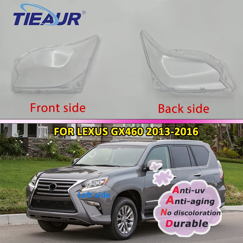 

Headlight Headlamp Clear Auto-Shell for GX460 Transparent Glass Lens Cover-Shell 2013-2016 Front Lampshade Replacement DIY