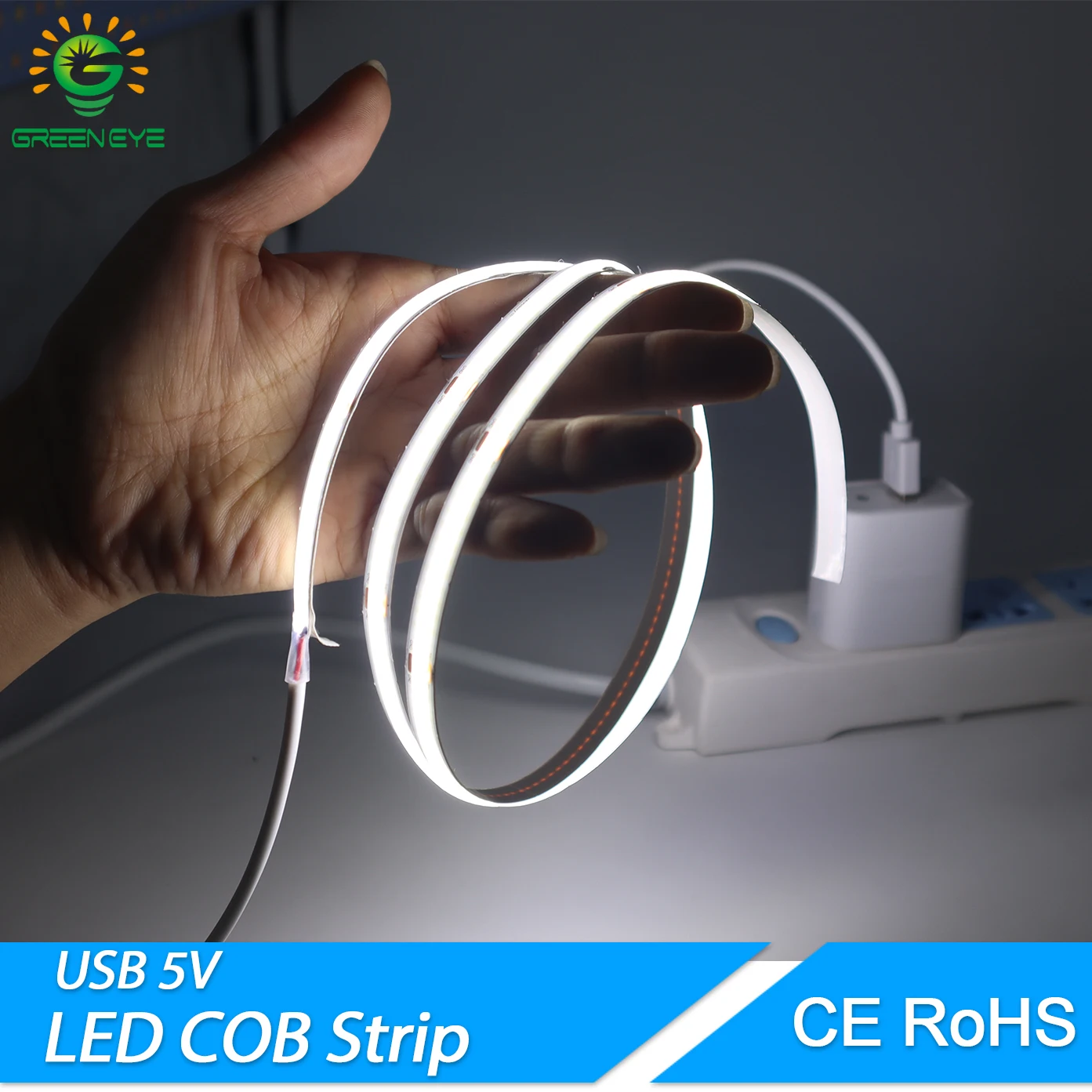 

5M High Bright COB LED Strip Light USB 5V 320leds/M CRI RA90 3000k-6500k Adhesive Tape Strips For Bedroom Kitchen Lighting