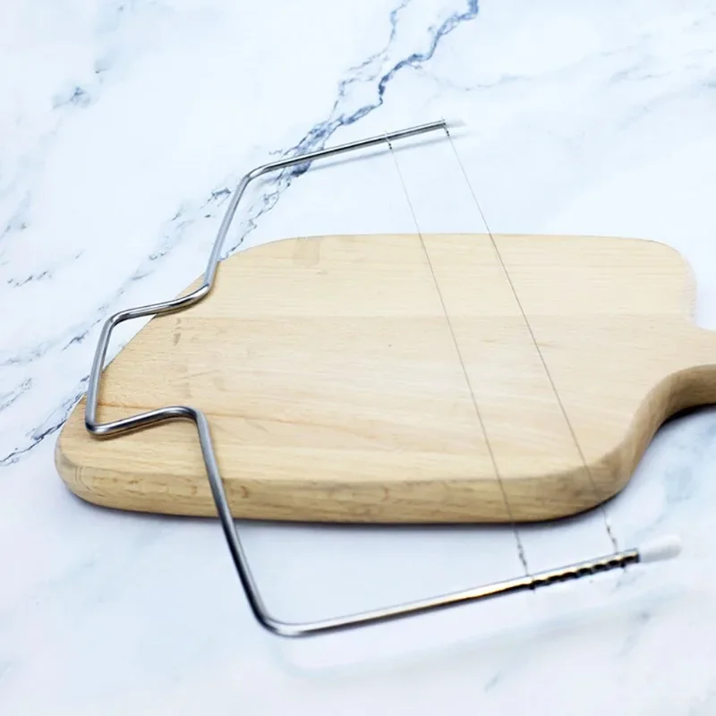 Double Line Cake Slicing Mold Adjustable Stainless Steel Wire Cake Cut Saw Washable Cake Cutter Leveler Safe for Baking Supplies