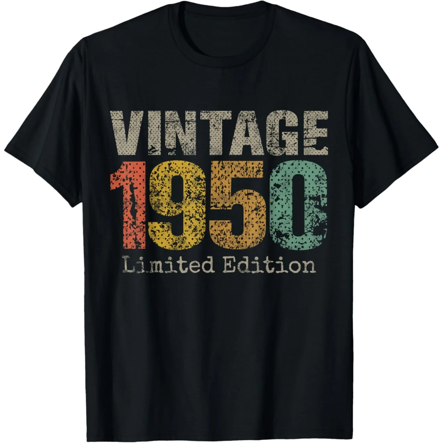 Vintage 1950 Limited Edition 75. Geburtstagsgeschenke 75 Jahre alte T-Shirts Humor Streetwear T-Shirt Kurzarm Unisex Lose Kleidung