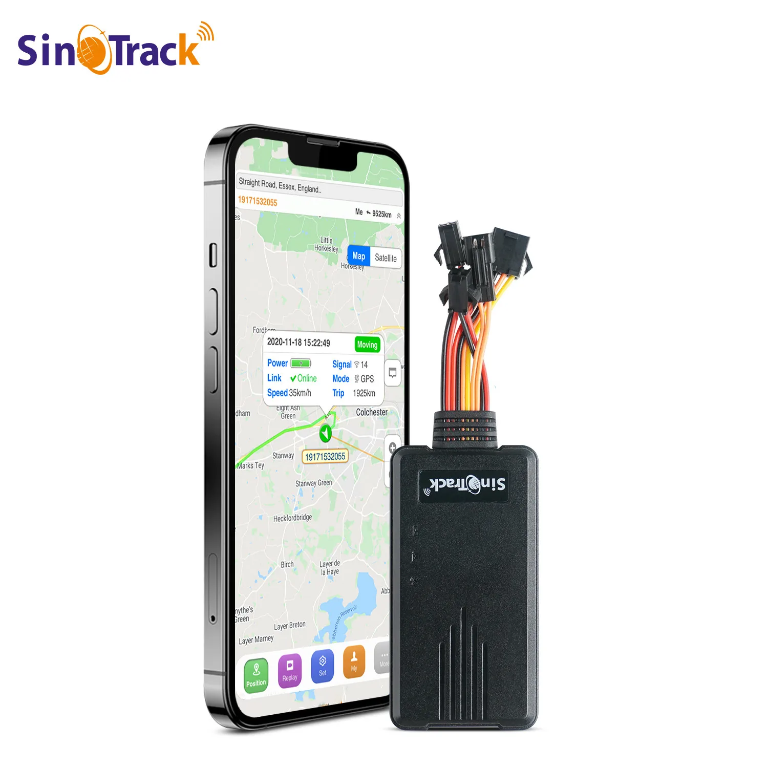 ST-906 rastreador GPS Global para coche, motocicleta, dispositivo de seguimiento de vehículos con energía de aceite cortada y software de seguimiento en línea y aplicación
