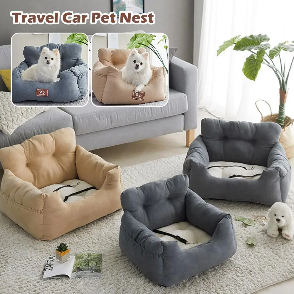 

Dog Car Seat Bed Portable Travel Carrier Bed For Small Medium Pets, All Season Safety Car Seat Nest Kennel Pet Booster Car D2R0