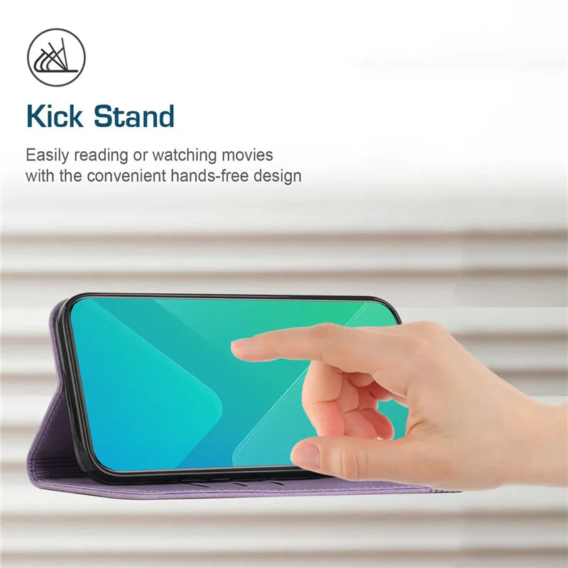 Leather Flip Wallet Case with Magnetic Closure - Elegant Phone Back Cover