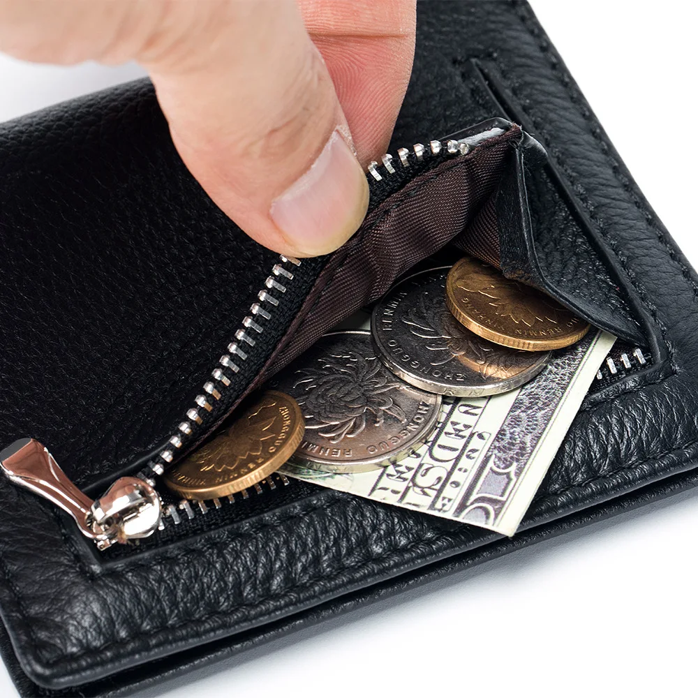 Ultra Slim Small Genuine Leather Women Wallet Soft Leather Card Holder Tiny Thin Bifold Pocket Ladies Purse with Magnetic Snap