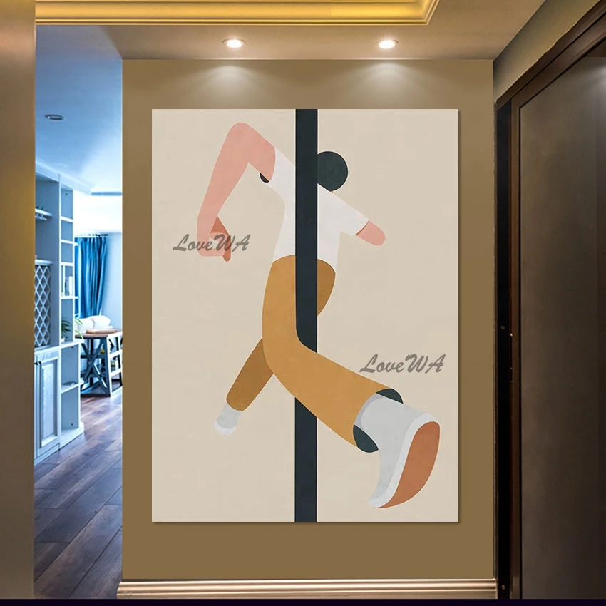 

Абстрактная модная Настенная картина с 3d-фигурками, ручная роспись, холст, Прямая поставка, без рамки, искусство, декоративные картины для гостиной