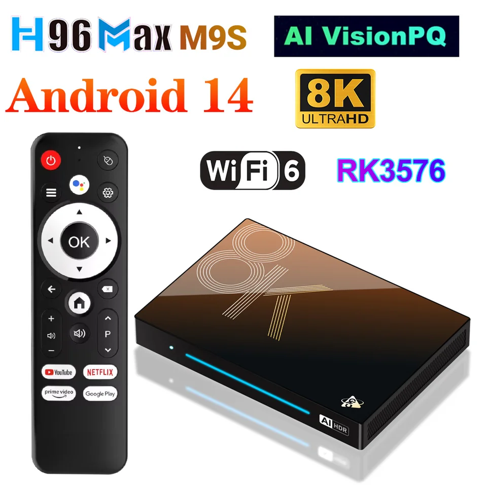 H96 MAX M9S RK3576 Android 14 TV Box 8K Video Media Player Android