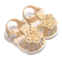 Girls' Sandals 0-3 Year Old Summer Anti slip Soft Sole External Wear Baotou Princess Cute Indoor Anti slip Beach Baby Shoes 4