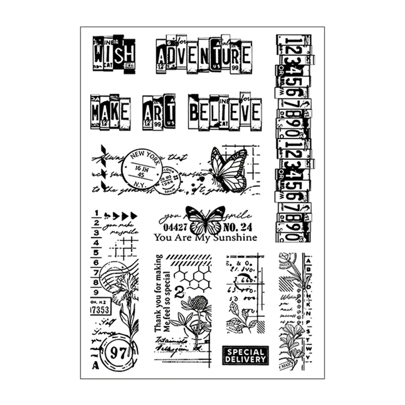 Originate Vintage Style label Clear Stamp for Scrapbooking Card Making Clear Stamps Supplies Silicone Seals Scrapbook New clear stamps clear rubber stamps