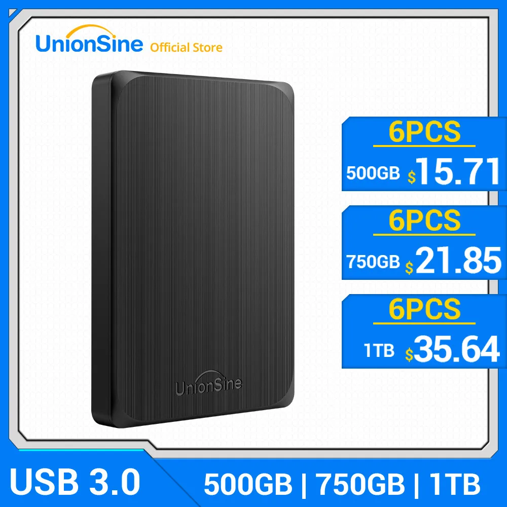 UnionSine-Disque dur externe HDD portable USB 3.0, 2.5 , 320 Go, 500 Go,  750 Go, 1 To, compatible avec PC,Mac, ordinateur de bureau, MacPle, TV