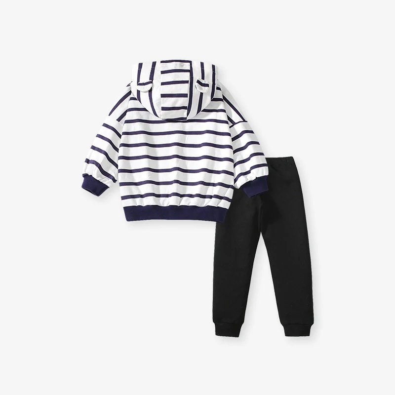 2Pcs/set Autumn Girls Embroidered Cartoon Striped Sweatershirts Tops+ Legging Sets Kids Clothes Children's Clothing Cotton