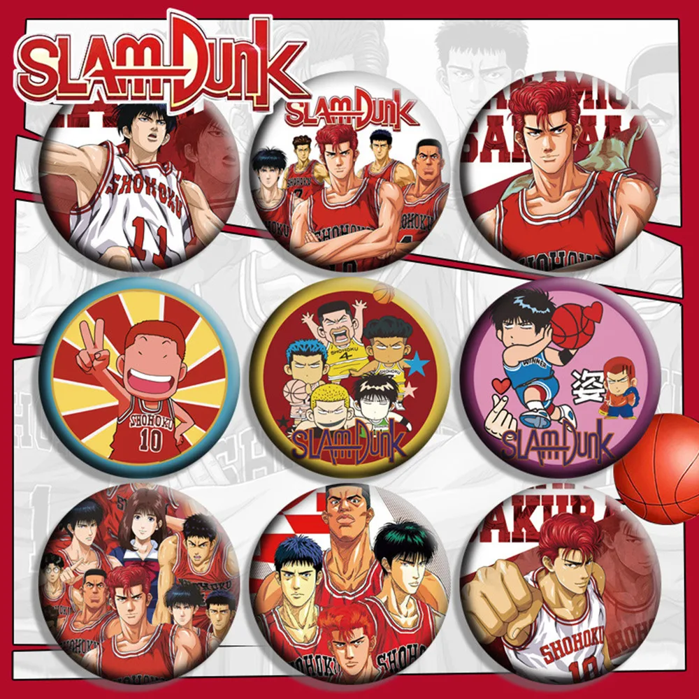 

24pcs/lot Japanese anime brooch 58mm metal circular pin backpack clothing decoration student gift