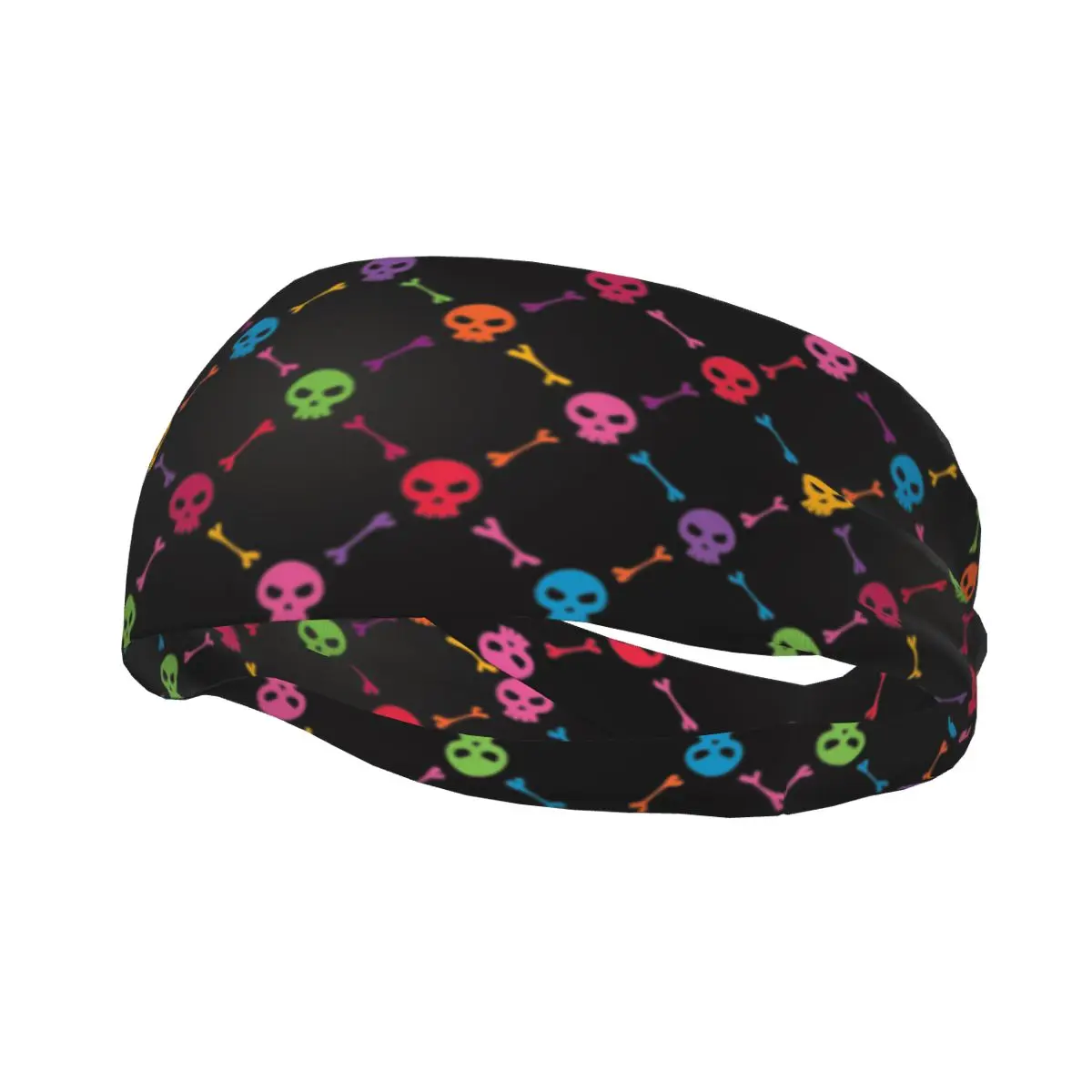 

Cool Skull Women Sweatband Sports Headband Stretch Elastic Jog Basketball Running Hair band Colorful Headscarf Sports Safety