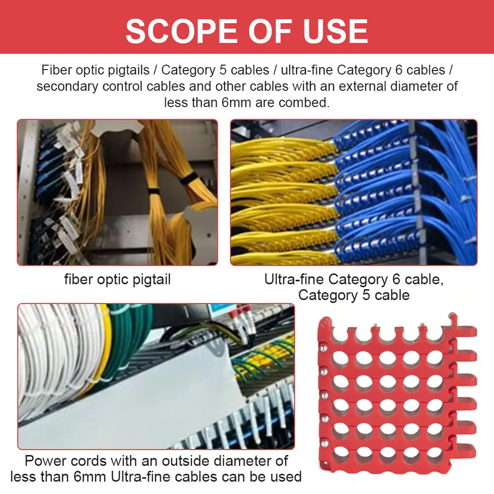 Cat 5 Cat 6 Network Cable Comb Machine Network Cable Bundle Wire Comb for Data Center Server Rooms and Machine 5