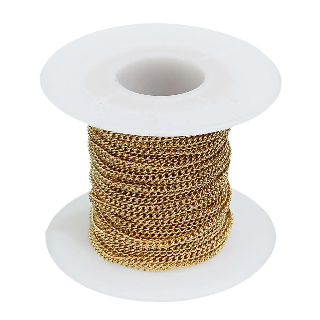 

Golden Color Rolled Metal Chains for Handmade Jewelry DIY Tags Chain Hanging Ornaments
