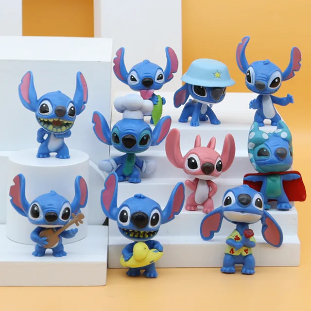 Cute Cartoon Stitch and Angel Couple Ceramics Action Figure Dolls