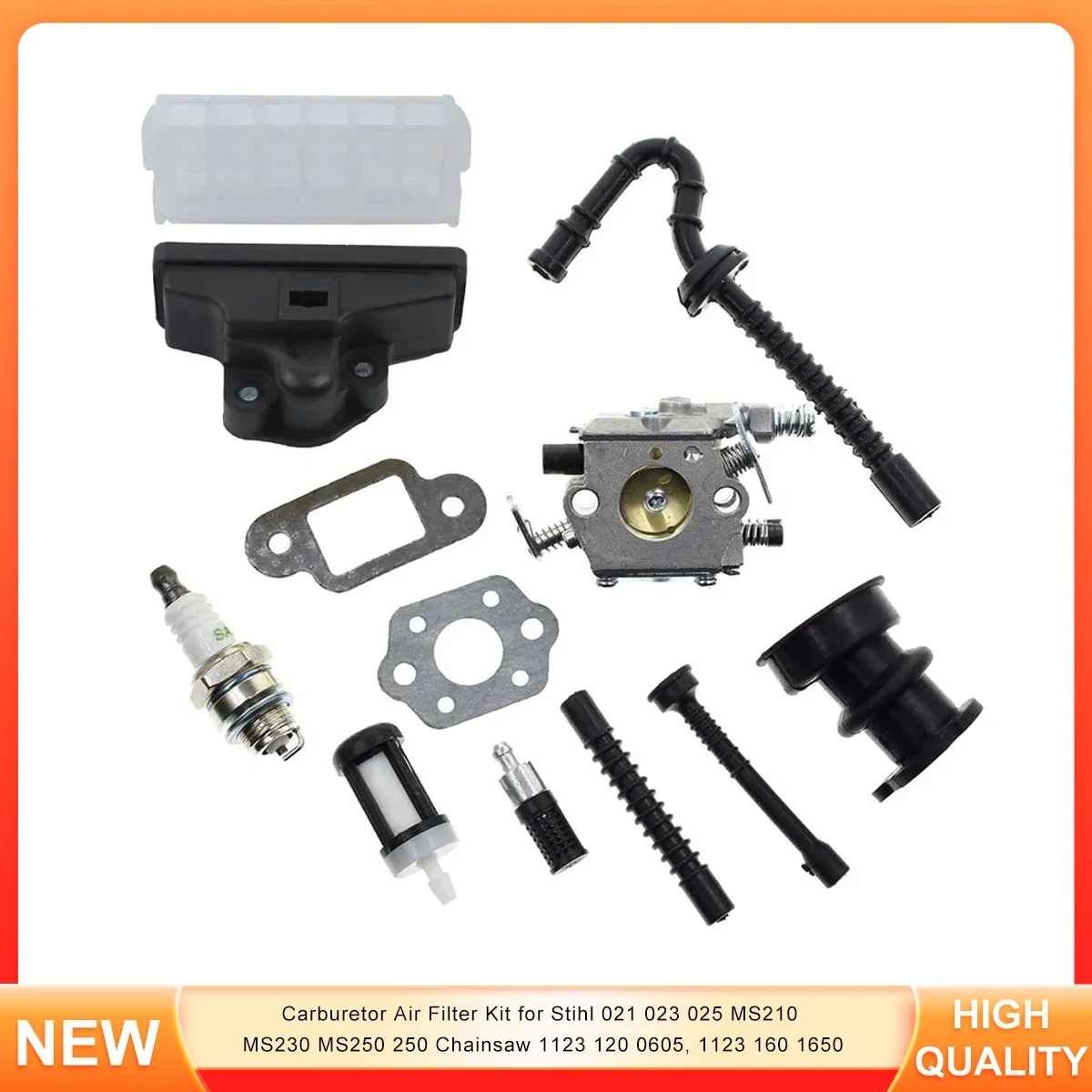 

Carburetor Air Filter Kit for Stihl 021 023 025 MS210 MS230 MS250 250 Chainsaw 1123 120 0605, 1123 160 1650