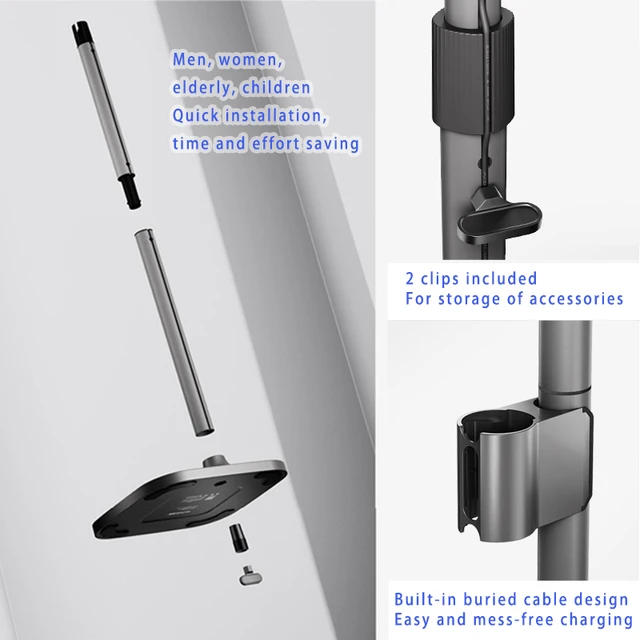 Porszívótisztító Állvány Tároló Tartókonzol A Dyson V12 V11 V10 V15 Nincs Lyukasztás Padló Típusú Háztartás Magassága Állítható Tartó - Image 5