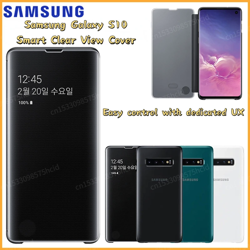 

Original Samsung Clear View Cover For Samsung Galaxy S10 Flip Case Mirror Cover Mode (EF-ZG973)