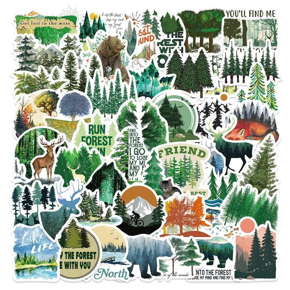 Forest Animal Waterproof Graffiti Sticker 10/30/50Pcs Aesthetic Decorative Luggage Laptop Cup Phone Diary Scrapbook Kid Stickers decorative stickers self adhesive stickers adhesive stickers animal stickers cartoon sticker diy scrapbooking accessories