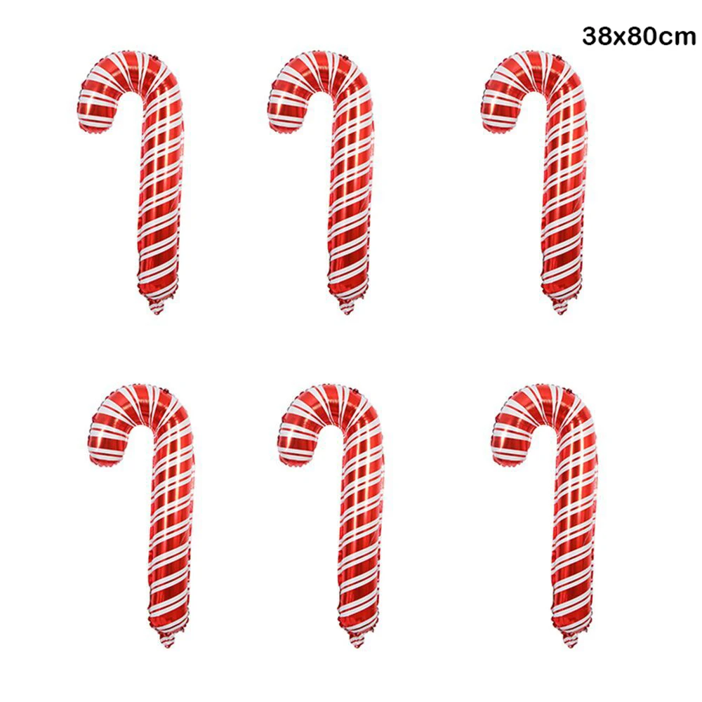 thumbnail image 1 of Globos de aluminio con forma de bastón de caramelo para Navidad, globos de caramelos rojos y verdes para Navidad, caja de regalo para Navidad, globos para fiesta de cumpleaños, decoración del hogar, 1 of 5