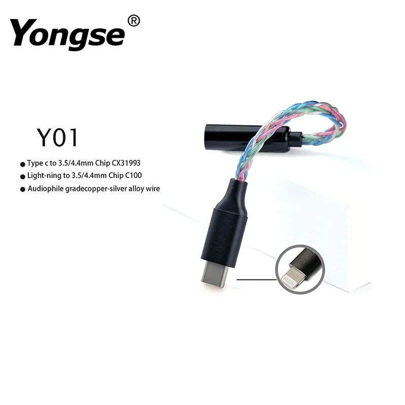 YONGSE Y01 Type-C Light-ning to 3.5mm/4.4mm Chip CX31993 CX31988 C100 Earphone Amplifie Digital Decoder Cable OTG DAC Adapter audio adapter headphone amplifier earphone amplifier adapter audio converter adapter headphone amplifier cable audio converter audio decoder audio converter amplifier headphone adapter headphone audio decoder