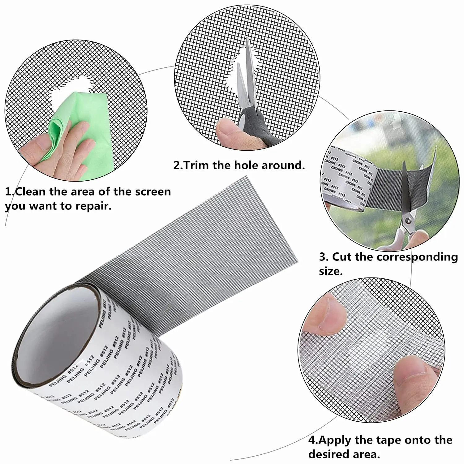 Window screen repair tape self-adhesive anti-mosquito