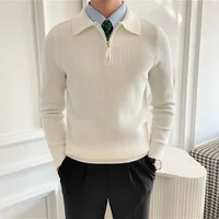 Retro Korean Style Loose Men's Knitted Sweater Casual Fashionable Autumn Top Versatile Comfortable Leisurewear