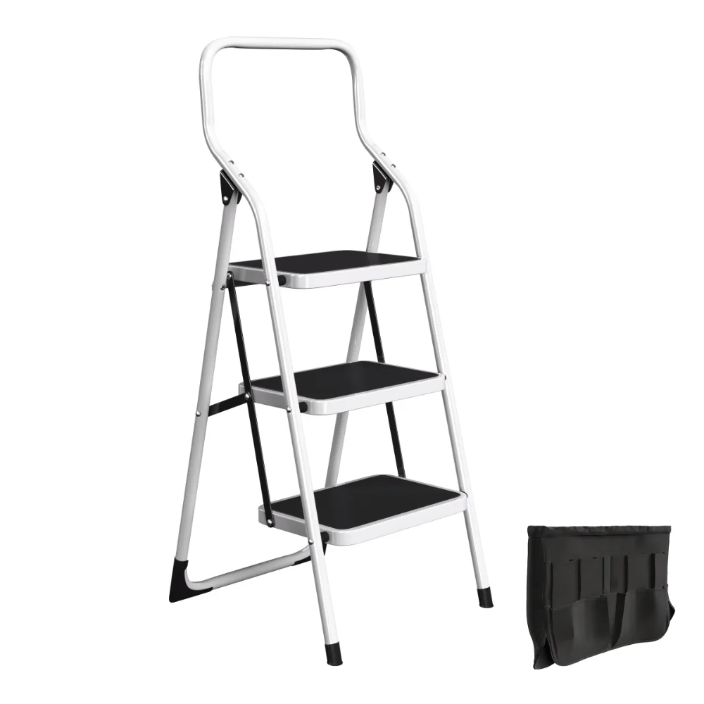 

3-Step Portable Folding Stool - Heavy-Duty Ladder for Home