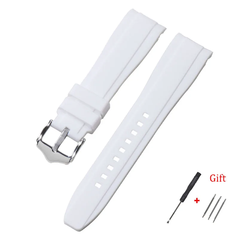 20mm 22mm Rubber Strap High Quality Curved End Silicone Watch